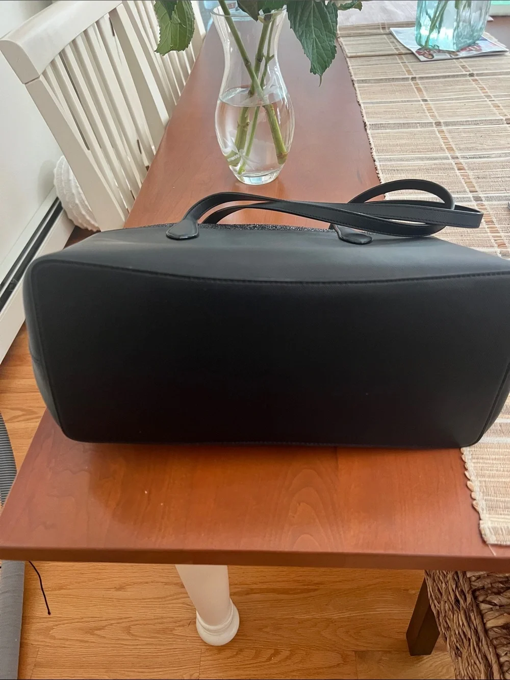 kate spade Black Tote with Glitter Trim
